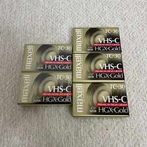 Maxell TC-30 VHS-C Premium High Grade HGX-Gold Cassette Tapes Sealed Lot of 5